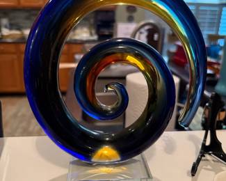Murano Glass Spiral Sculpture