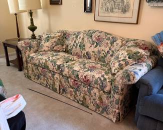 floral upholstered sofa