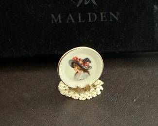 Bayreuth Bavarian Small Dish with Lady Portrait
