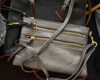silver leather crossbody