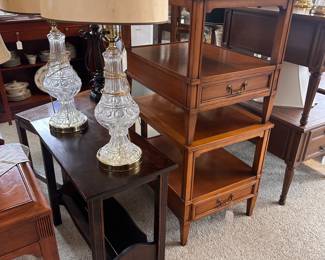End table pairs and sets, table lamps, floor lamps, Torchiere, pole lamps