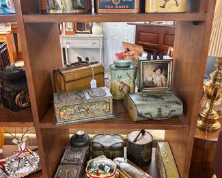 Antique biscuit tins - large assortment 