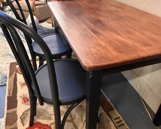 Farmhouse Table & Bentwood Chairs - silverware drawer
