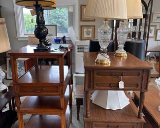 End Tables and Lamps - Mersman, Ethan Allen, Crystal Lamps, Fun lamps 