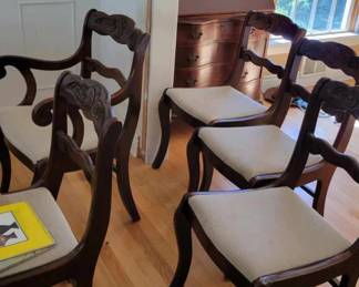Duncan Phyfe Mahogany Dining Table and Chairs