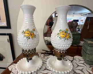 Hobnail Lamps - several