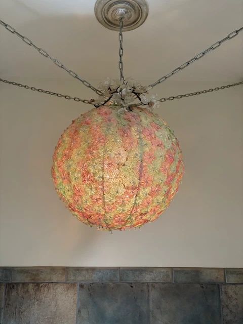 Spectacular monumental vintage Murano glass 'Flower' light fixture
