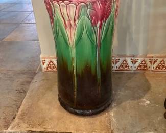 Majolica umbrella/cane stand