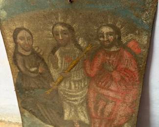 Mexican retablo of the Holy Trinity, 19th C