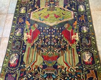 Beautiful Afghan pictorial rug 85" x 46"