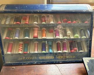 J & P Coats vintage notions cabinet