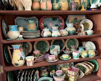 Some of the collection of vintage majolica