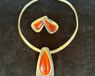 Gusterman Santa Fe sterling and amber 