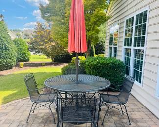 Metal Outdoor 5 piece Patio, Umbrella Sold Separately