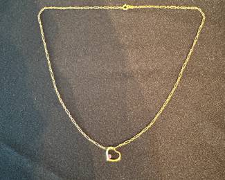 14 kt Necklace and Heart Pendant