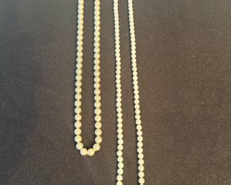 Pearls, 14 kt and Sterling Clasps