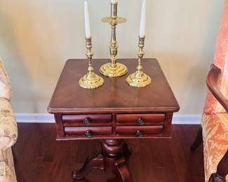 Four Drawer Work Side Table, Baldwin Brass