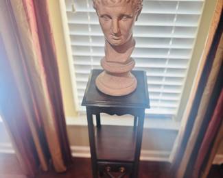 Side table and Signed Bust of David