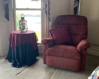 recliner, side table 