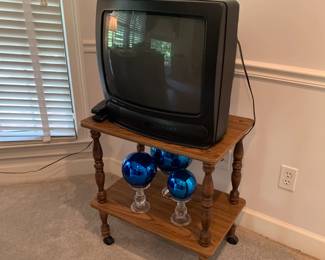 small television and stand 