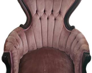 Pair of Victorian velveteen chairs