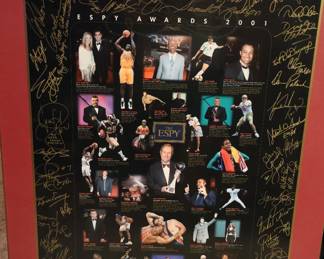 2001 ESPY Awards winners signatures plaque
