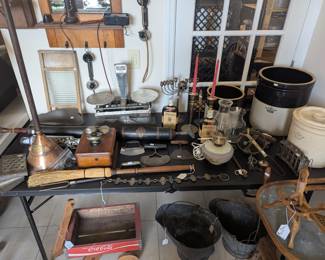 Antique and Primitive Items. Large Crocks