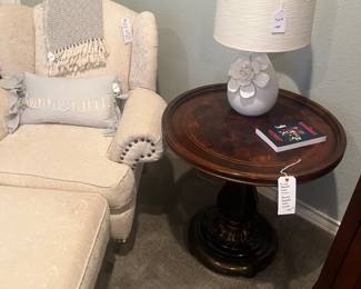 Round side table chair with matching ottoman
