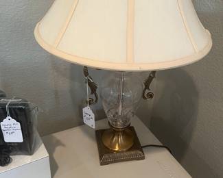 Brass and crystal lamp