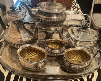 English silver plate tea service