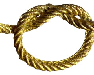 Gold Tone Textured Knot Brooch