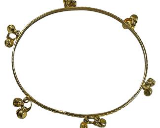 Goldtone Bangle With Dangles