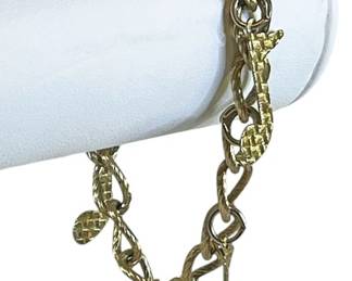 Gold Tone Bracelet w Music Charms