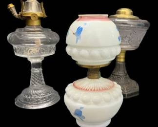 Three Antique Oil Lamps