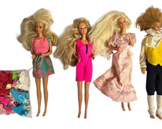 Selection of Barbies and Clothes