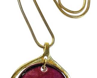 Ceramic Gold Painted Pendant Necklace
