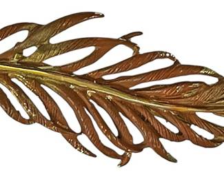Curved Feather Brooch