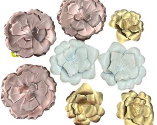  8 Decorative Metal Flowers