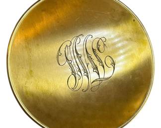 Gold Tone Powder Compact