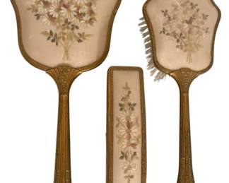 Vintage Brass Vanity Set