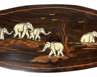 Inlaid Ivory Elephant Plaque