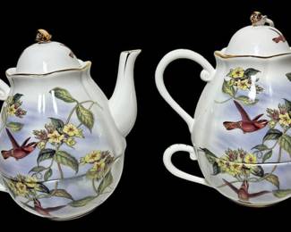 Gracie China Teapots and Saucers