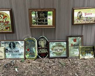 Rare Vintage Liquor Beer Bar Sign Collection Mirror Art, Trays Lamps