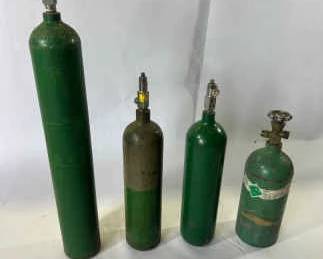 Lot G, 4 Vintage Compressed Gas Cylinders