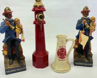Vintage Firefighter Decanter Collection