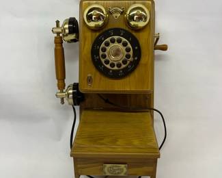 Vintage Spirit of St. Louis Wall Phone Rotary Dial Replica with Brass Accents