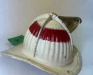 Vintage Cairns Brother White Fire Helmet With Eagle Finial