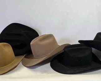 5 Western Cowboy Hats American Brands incl. American Hat Co., ARLOP