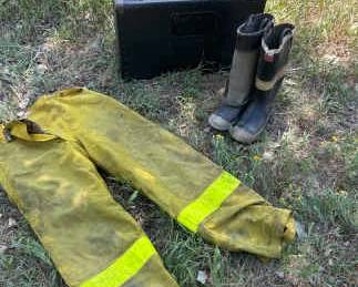 Lot 5 Vintage Firefighting Gear And SCBA
