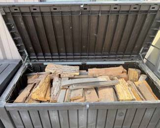 Outdoor Storage Box with Firewood 3 WeatherResistant Resin